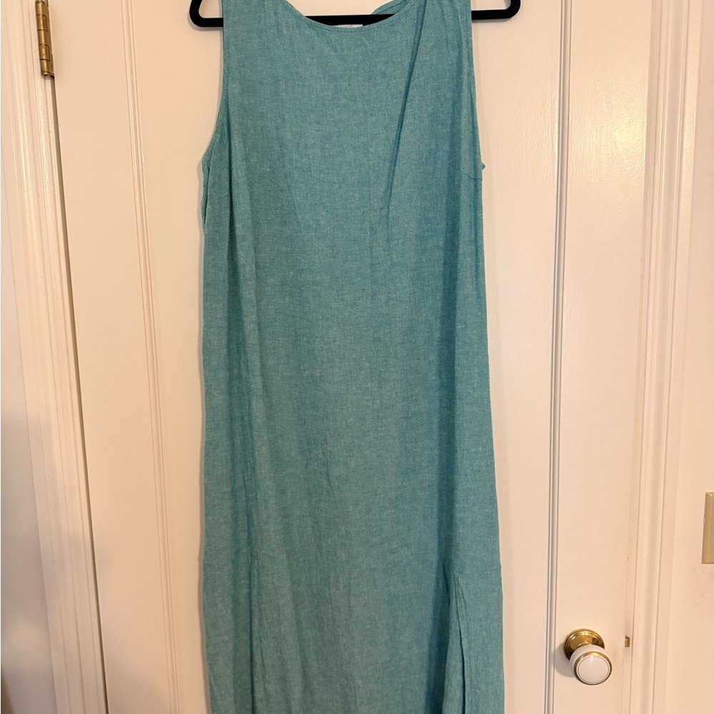 J. Jill Pure Jill Sleeveless Maxi Dress in Aqua Blue 2X